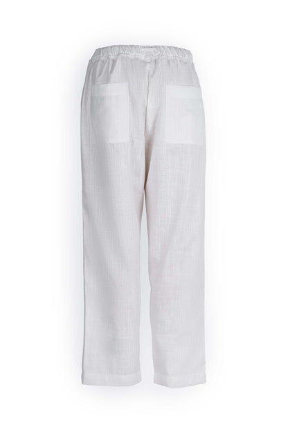 Cotton And Linen Blend Drawstring Trousers